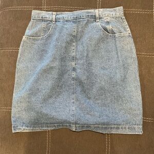 Vintage Casual Corner Denim Shirt Knee Length, Modest, with pleats size 14